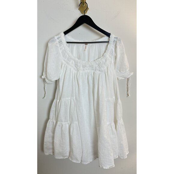 FREE PEOPLE Sandy Shores Babydoll Dress in Ivory Size Medium - Picture 5 of 14